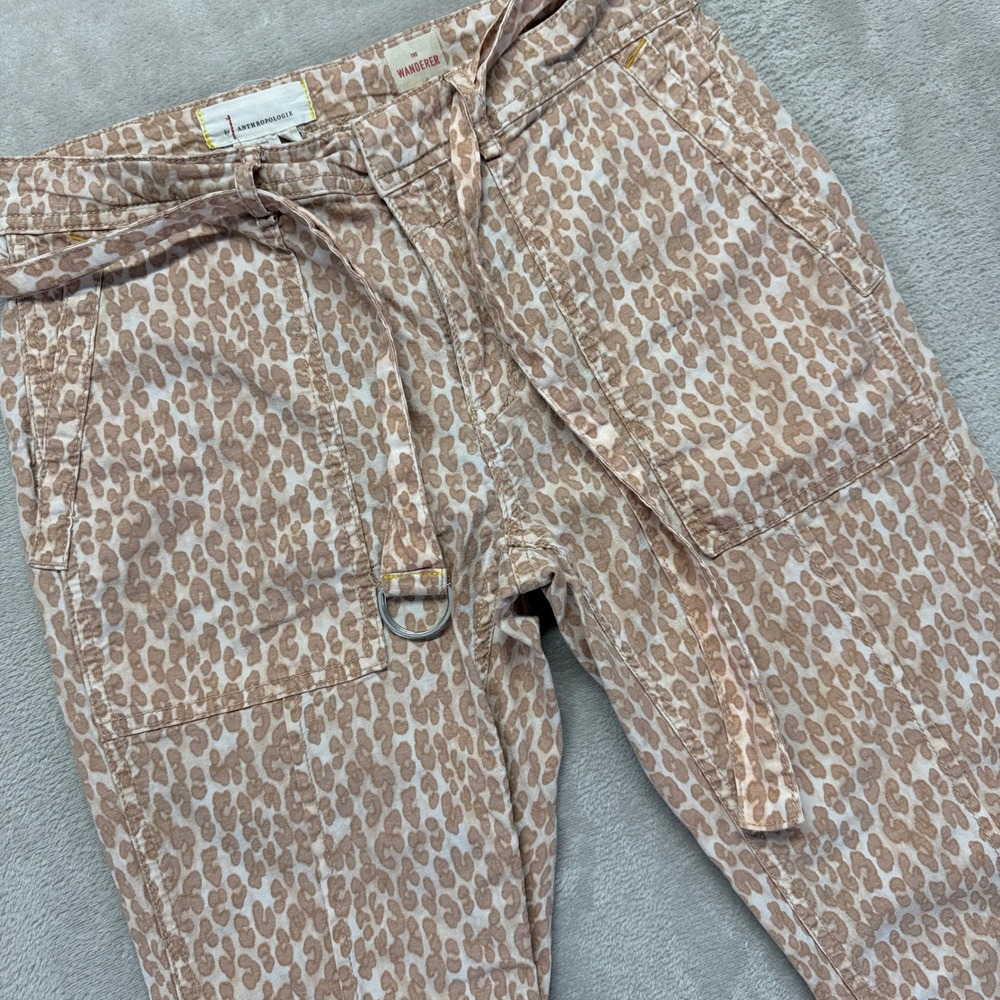 by Anthropologie Pants Womens 28 The Wanderer Leopard Print Ankle Belted Utility